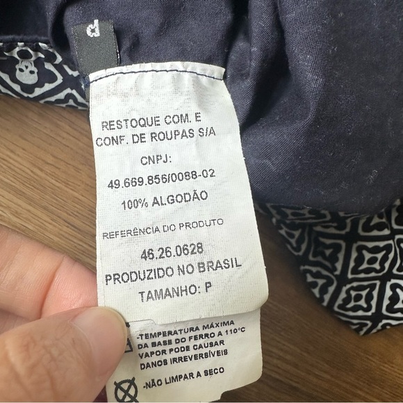 John John Brazil Men’s Button Shirt Small Navy Blue Skull Print Goth Grunge Punk - Picture 4 of 7